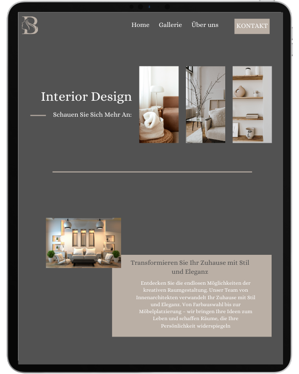 Interior Design Webseite Design